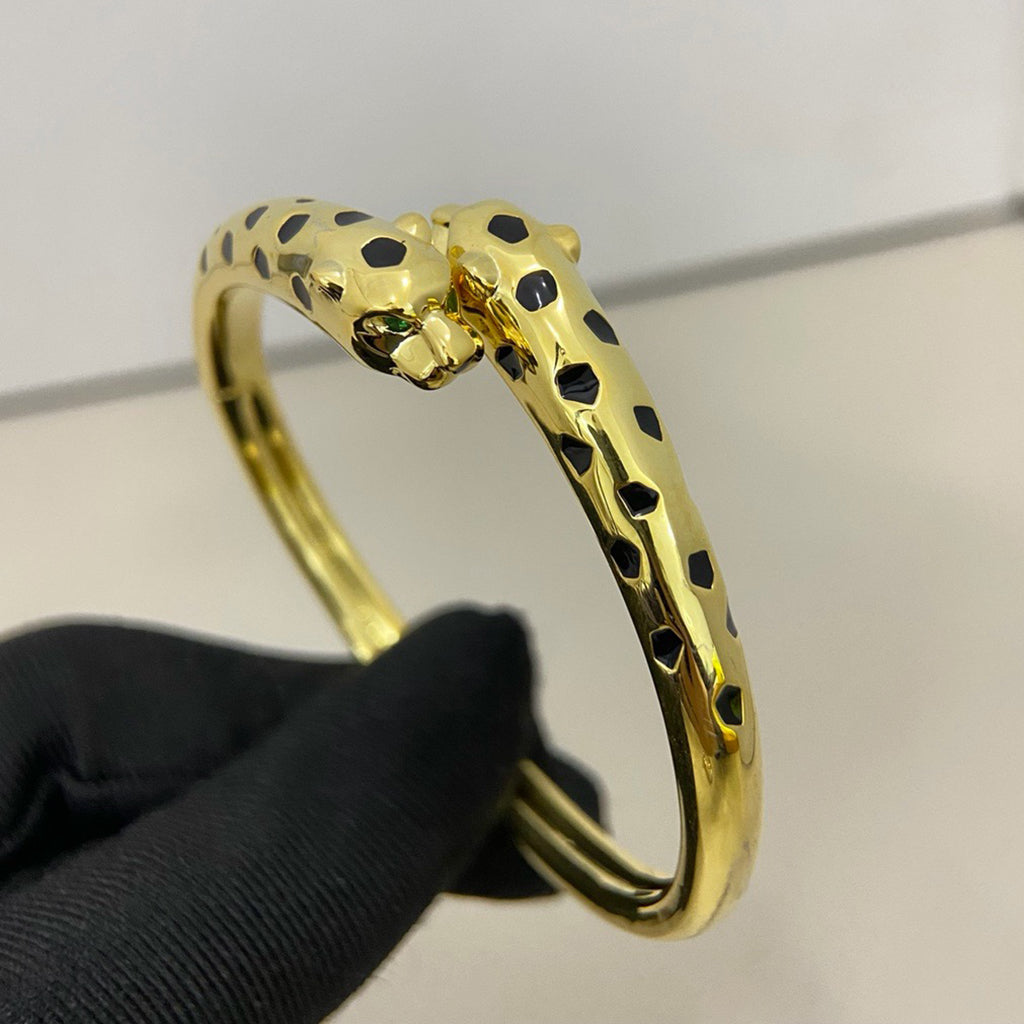 [Limara] PANTHERE DOUBLE HEADED OPEN BRACELET