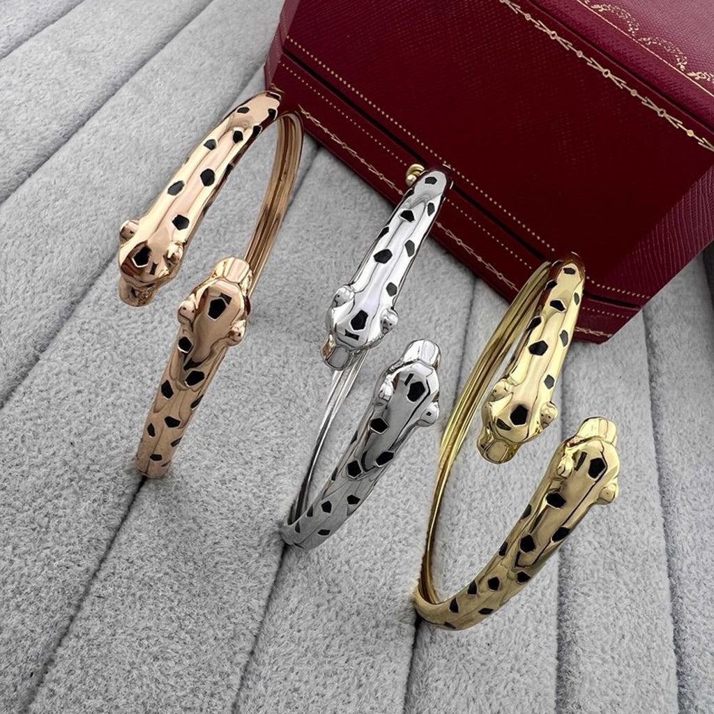 [Limara] PANTHERE DOUBLE HEADED OPEN BRACELET