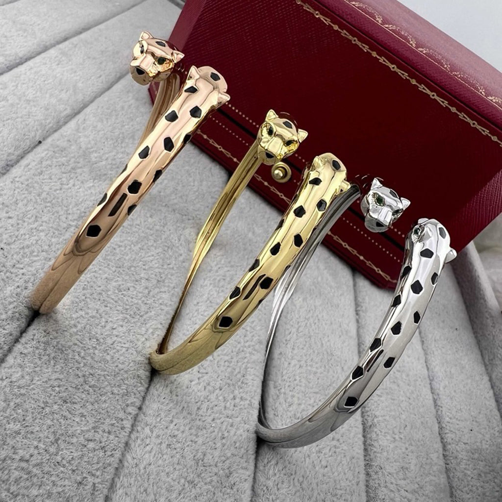 [Limara] PANTHERE DOUBLE HEADED OPEN BRACELET