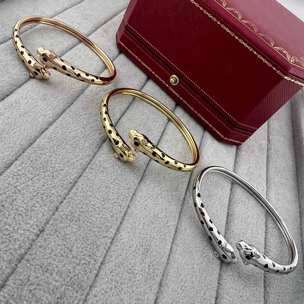 [Limara] PANTHERE DOUBLE HEADED OPEN BRACELET