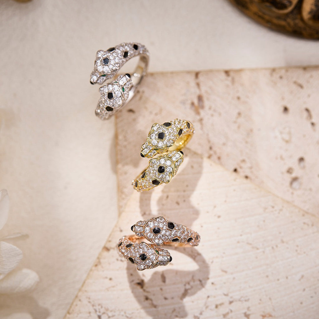 [Limara] PANTHERE DOUBLE HEADED FULL DIAMOND  RING