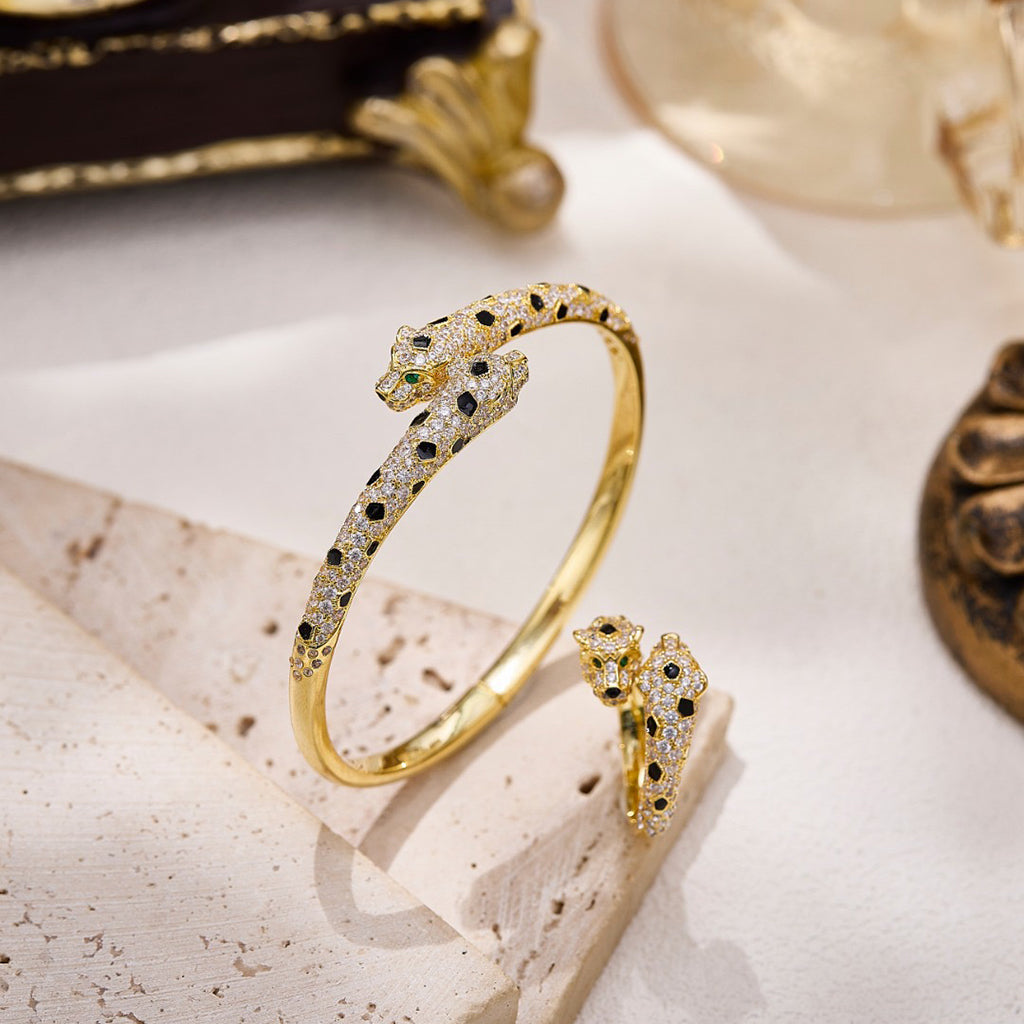 [Limara] PANTHERE DOUBLE HEADED FULL DIAMOND  RING