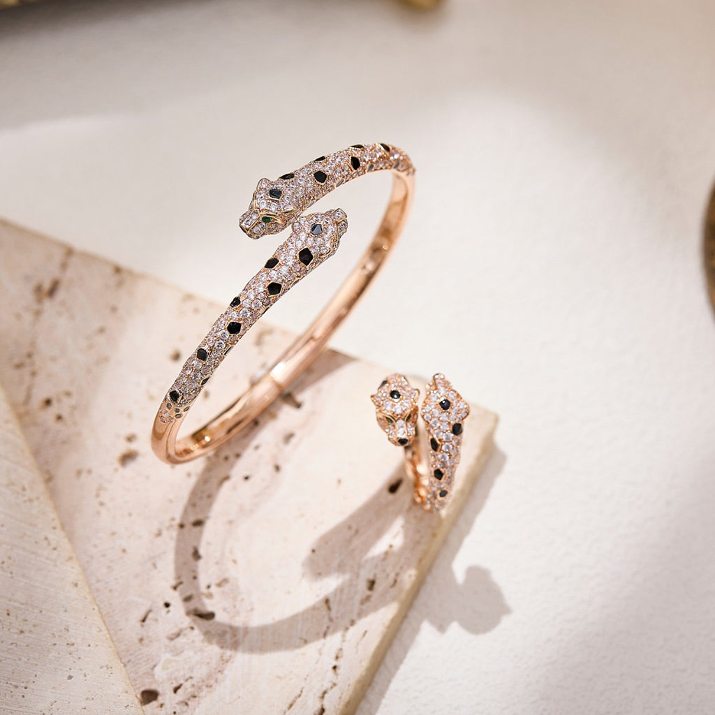 [Limara] PANTHERE DOUBLE HEADED FULL DIAMOND  RING