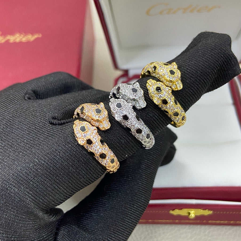 [Limara] PANTHERE DOUBLE HEADED FULL DIAMOND  RING