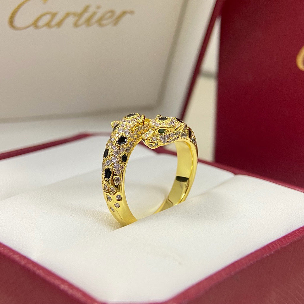 [Limara] PANTHERE DOUBLE HEADED FULL DIAMOND  RING