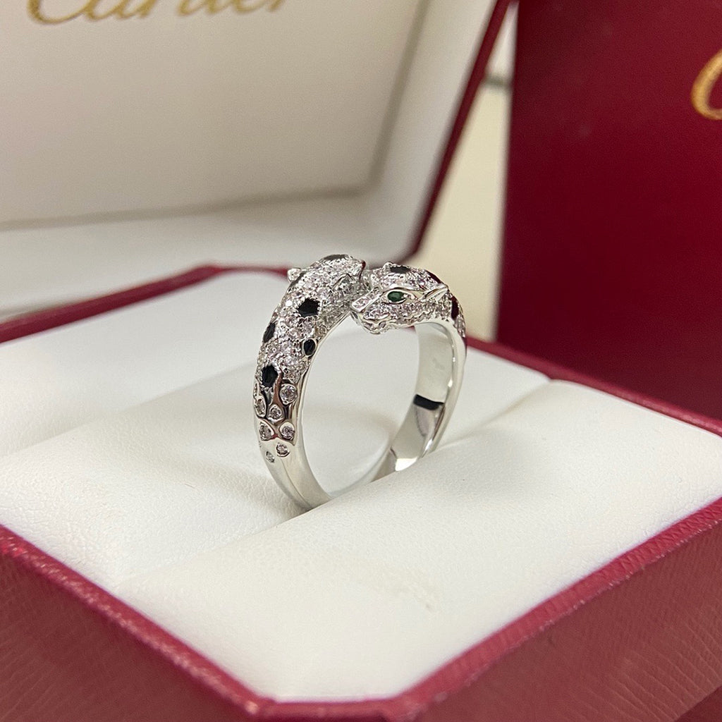 [Limara] PANTHERE DOUBLE HEADED FULL DIAMOND  RING