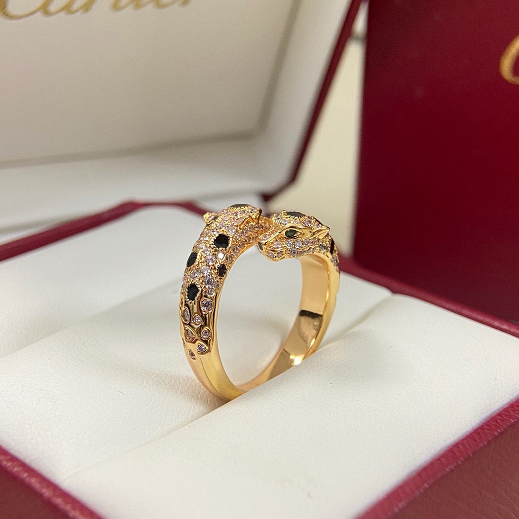 [Limara] PANTHERE DOUBLE HEADED FULL DIAMOND  RING