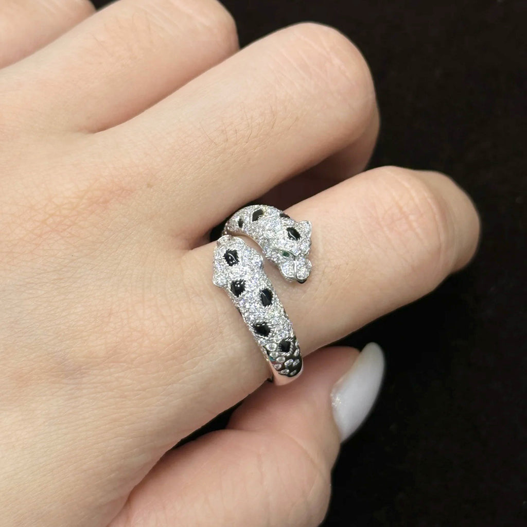[Limara] PANTHERE DOUBLE HEADED FULL DIAMOND  RING