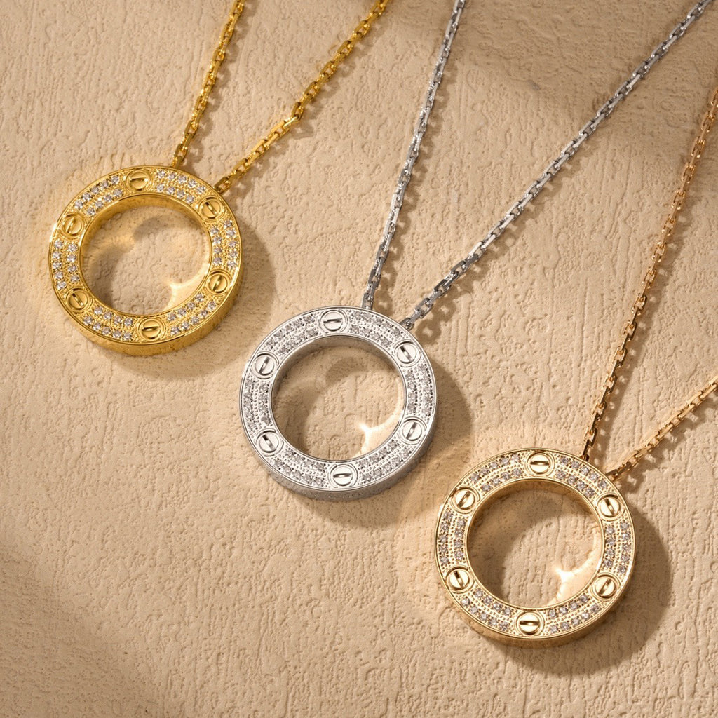 [Limara] LOVE NECKLACE 16MM  FULL DIAMOND