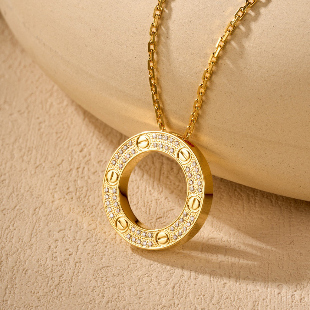 [Limara] LOVE NECKLACE 16MM  FULL DIAMOND