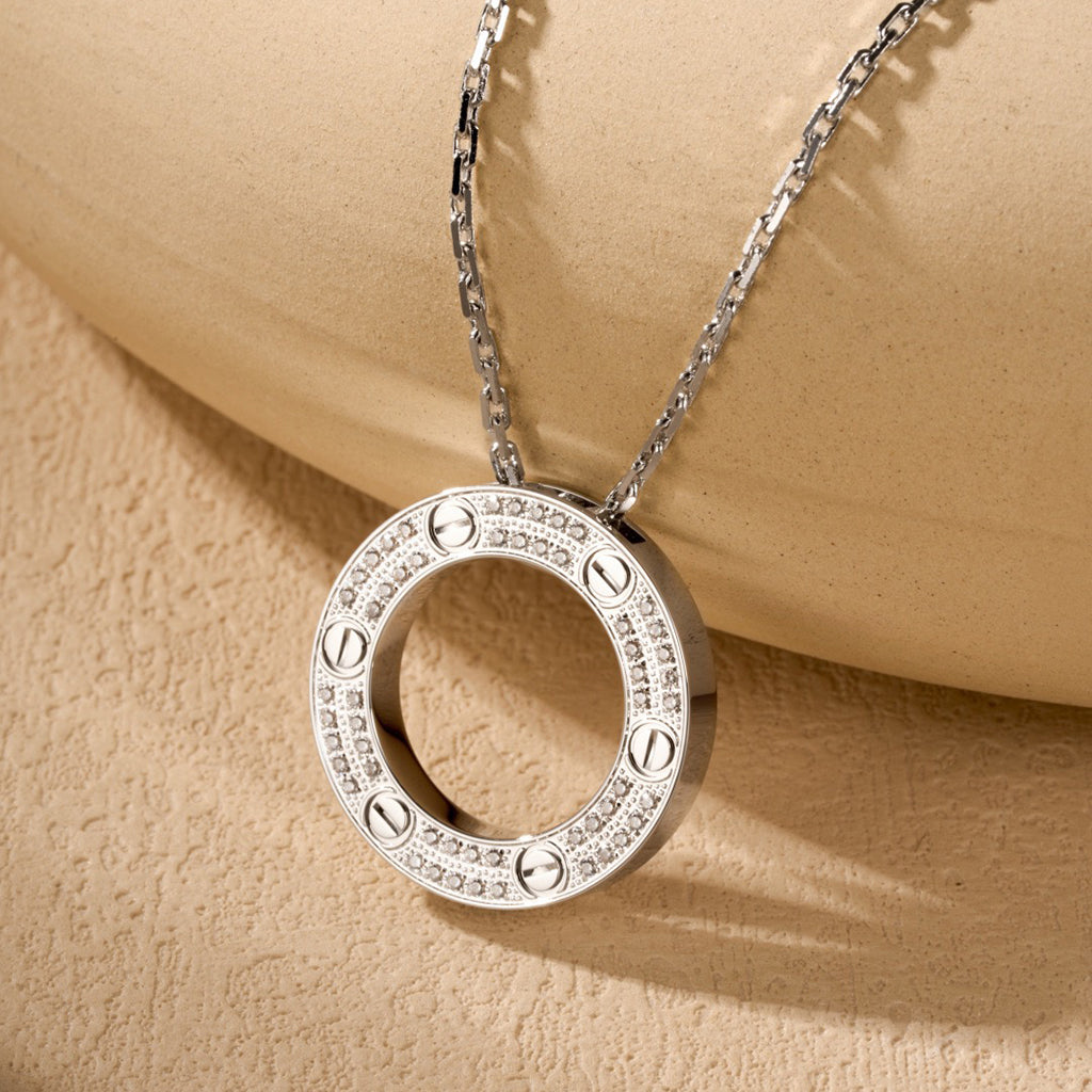 [Limara] LOVE NECKLACE 16MM  FULL DIAMOND