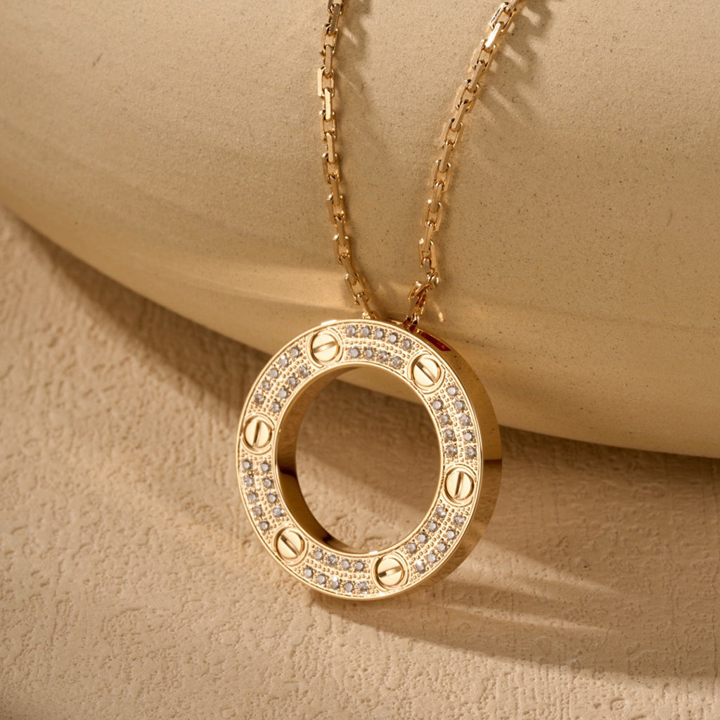 [Limara] LOVE NECKLACE 16MM  FULL DIAMOND