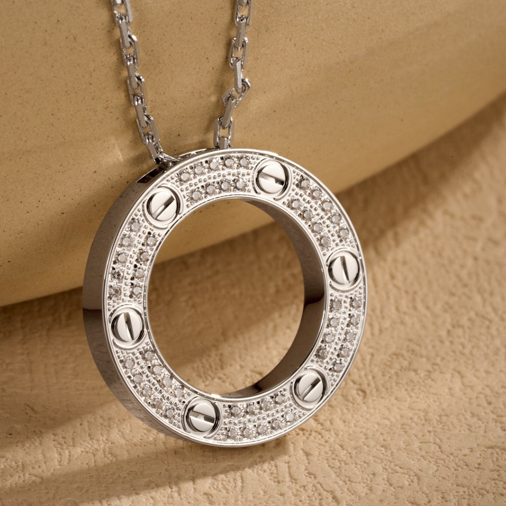 [Limara] LOVE NECKLACE 16MM  FULL DIAMOND