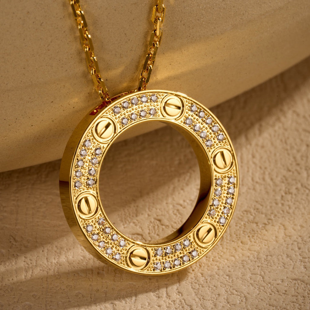 [Limara] LOVE NECKLACE 16MM  FULL DIAMOND
