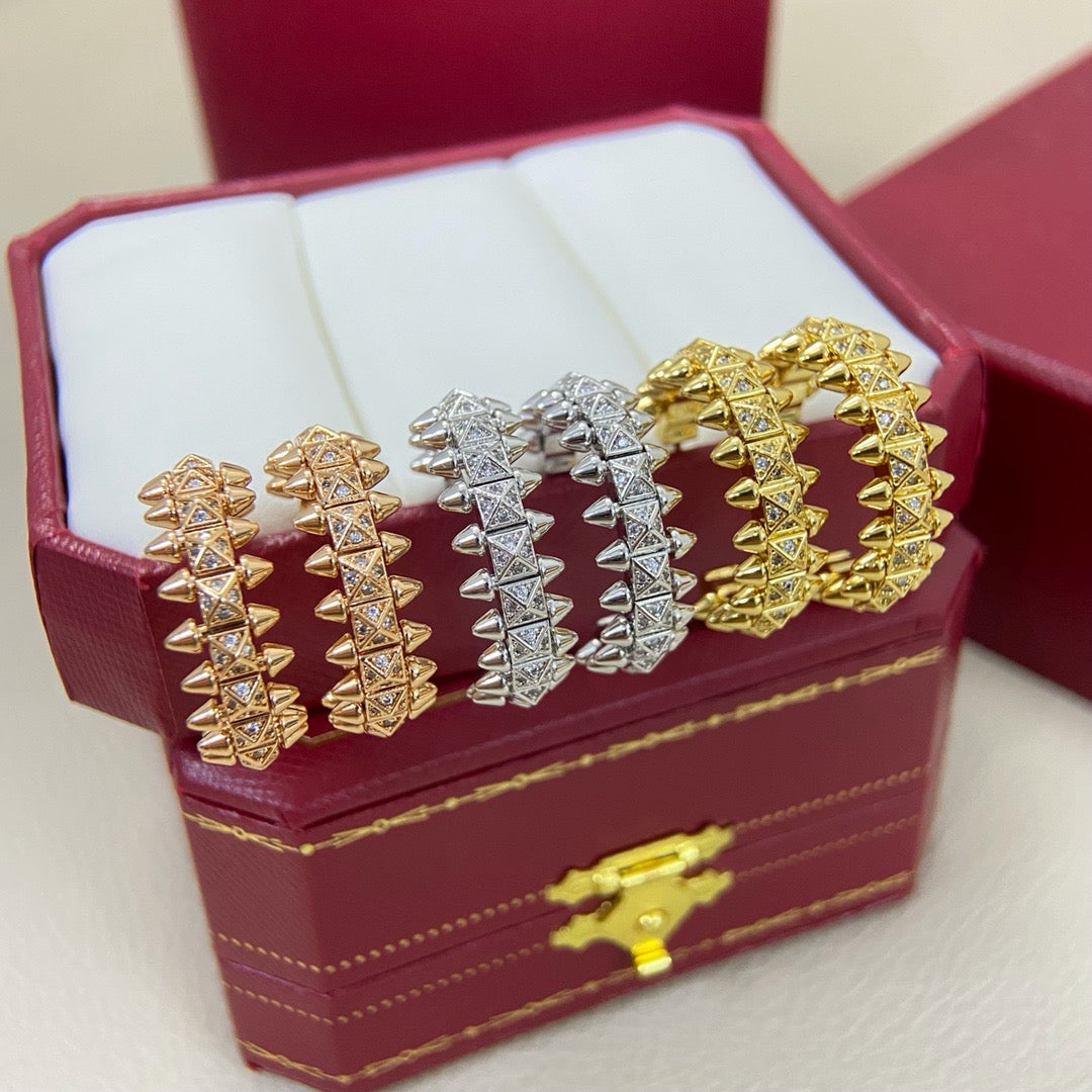 [Limara] CLASH 6.4MM FULL DIAMOND SMALL EARRINGS