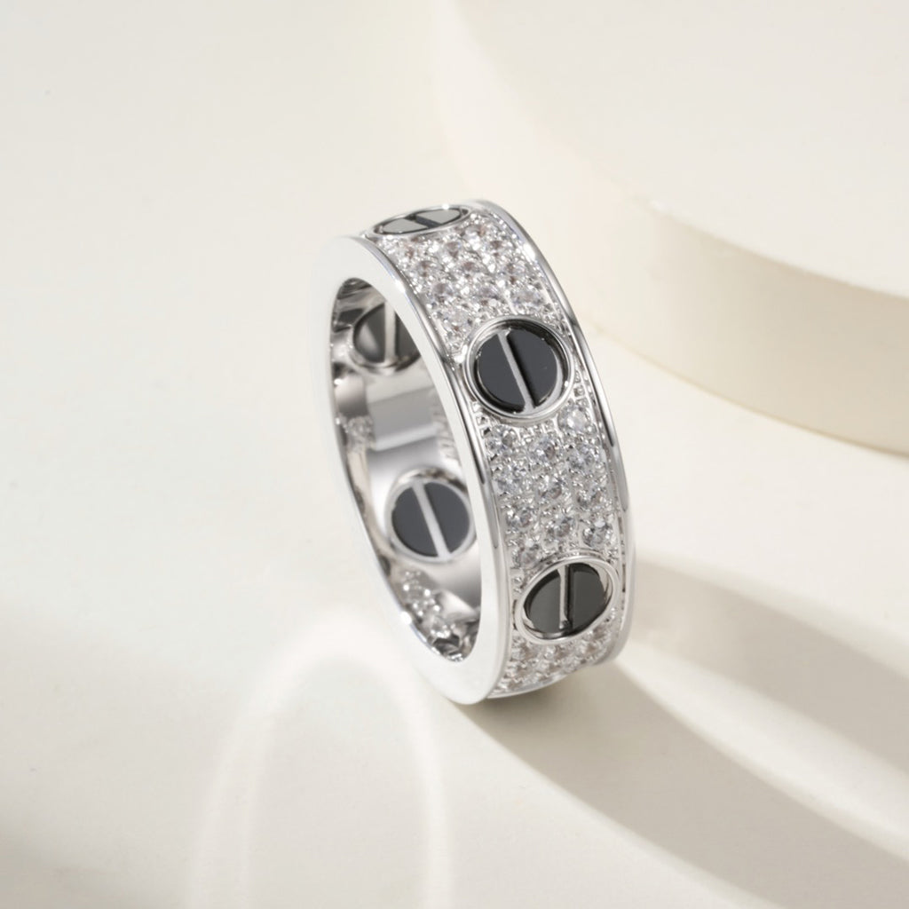 [Limara] LOVE RING 5.5MM DIAMONDS PAVED CERAMIC