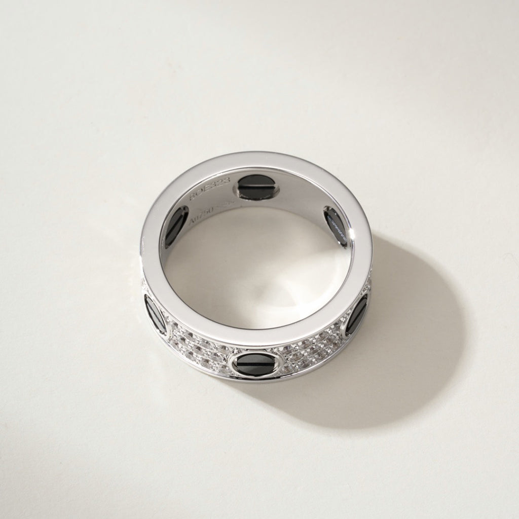 [Limara] LOVE RING 5.5MM DIAMONDS PAVED CERAMIC