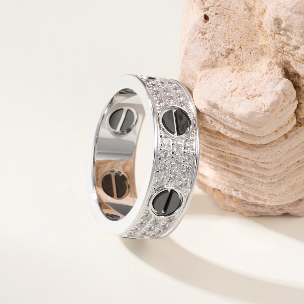 [Limara] LOVE RING 5.5MM DIAMONDS PAVED CERAMIC