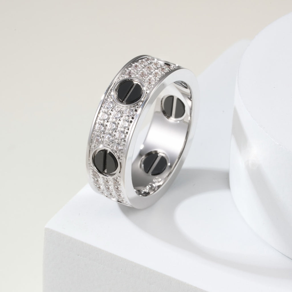 [Limara] LOVE RING 5.5MM DIAMONDS PAVED CERAMIC