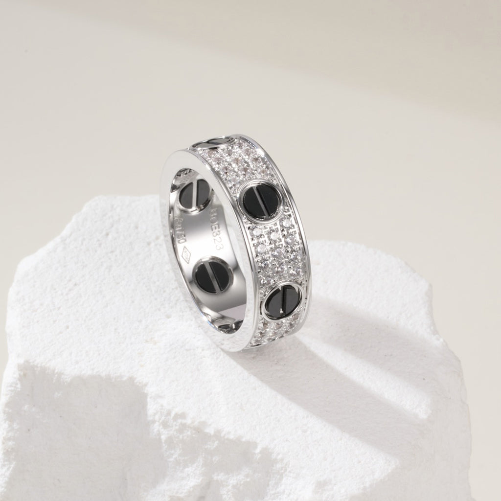 [Limara] LOVE RING 5.5MM DIAMONDS PAVED CERAMIC