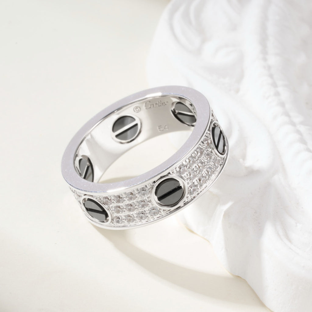 [Limara] LOVE RING 5.5MM DIAMONDS PAVED CERAMIC