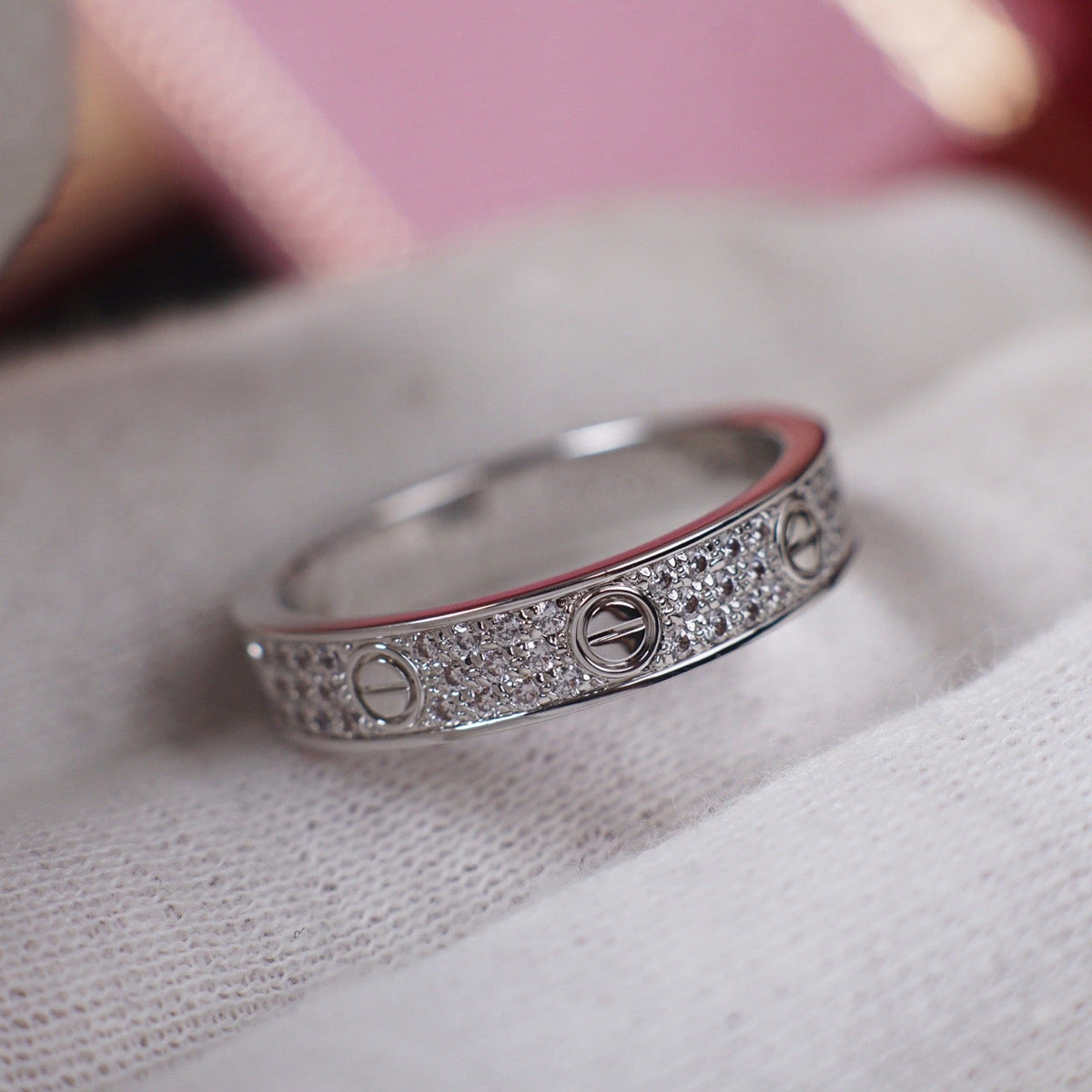 [Limara] LOVE RING 4.0MM DIAMOND PAVED