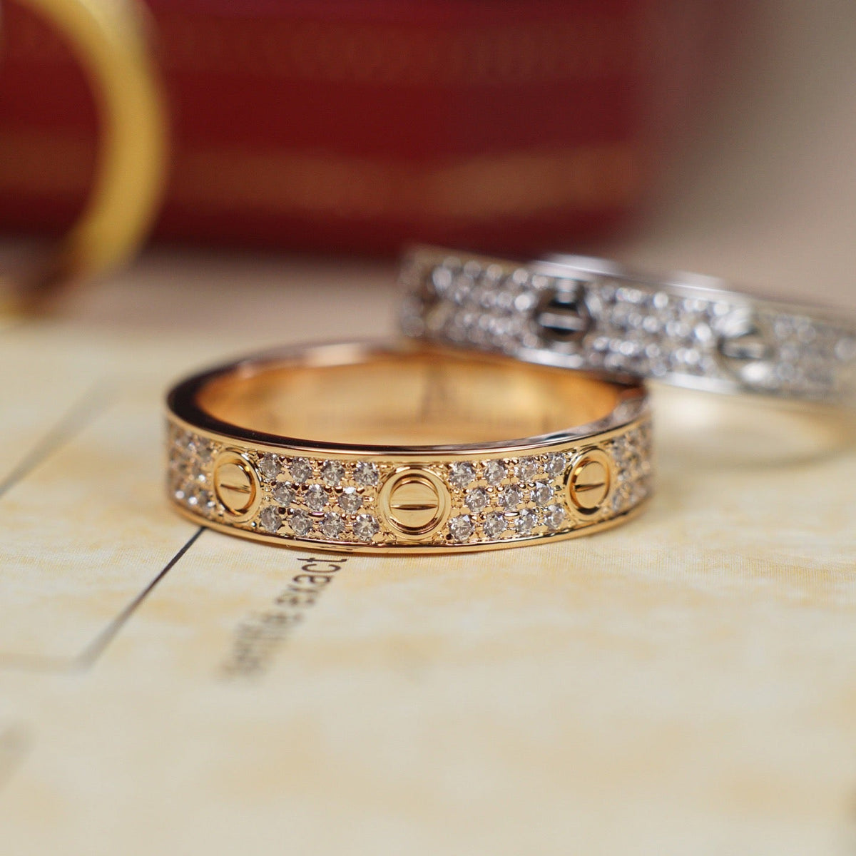 [Limara] LOVE RING 4.0MM DIAMOND PAVED