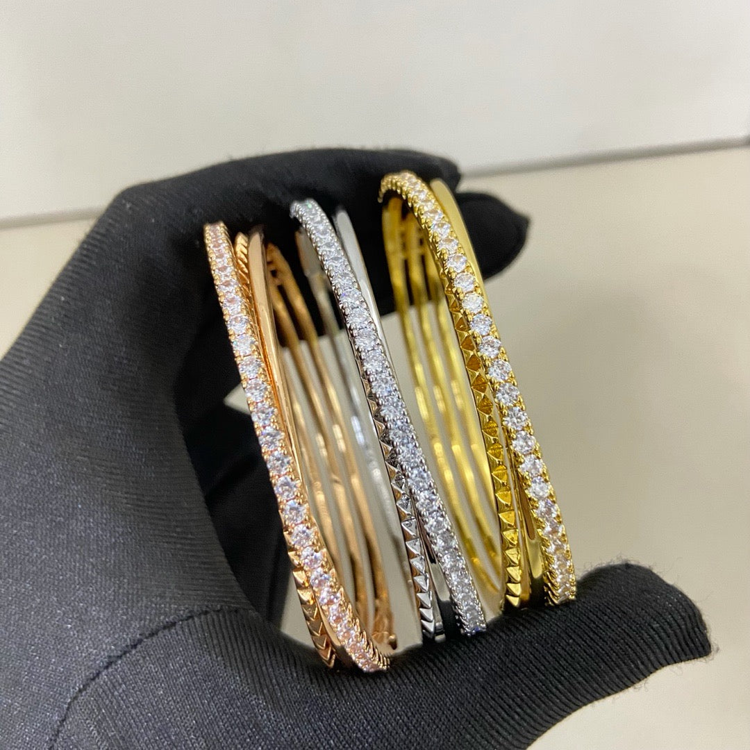 [Limara] ETINCELLE HALF-PAVED DIAMOND BRACELET