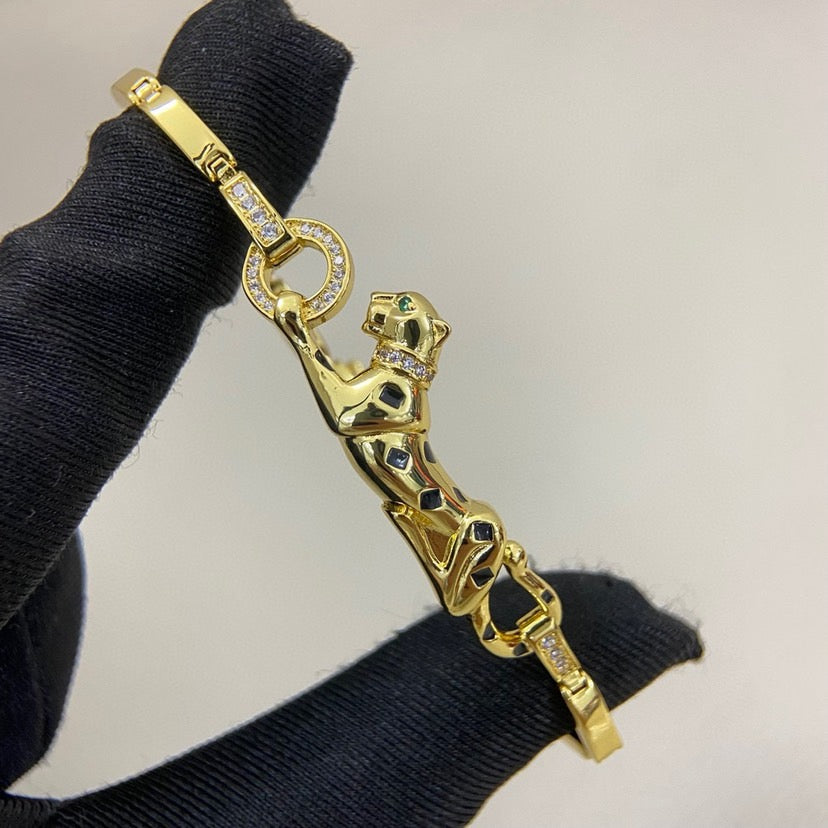 [Limara] PANTHERE HALF DIAMOND ON CHAIN BRACELET