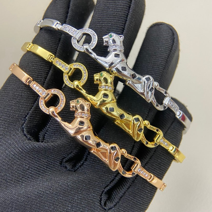 [Limara] PANTHERE HALF DIAMOND ON CHAIN BRACELET
