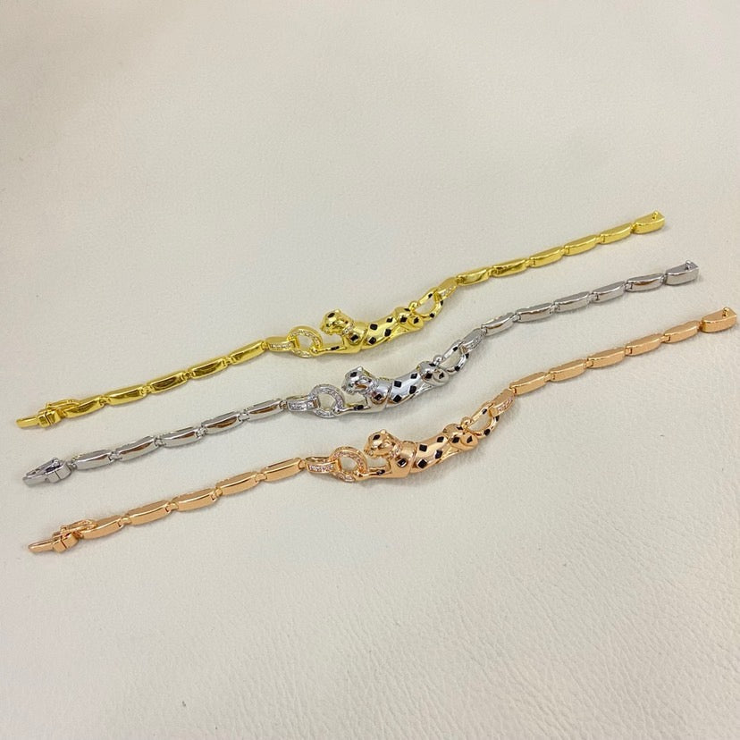 [Limara] PANTHERE HALF DIAMOND ON CHAIN BRACELET