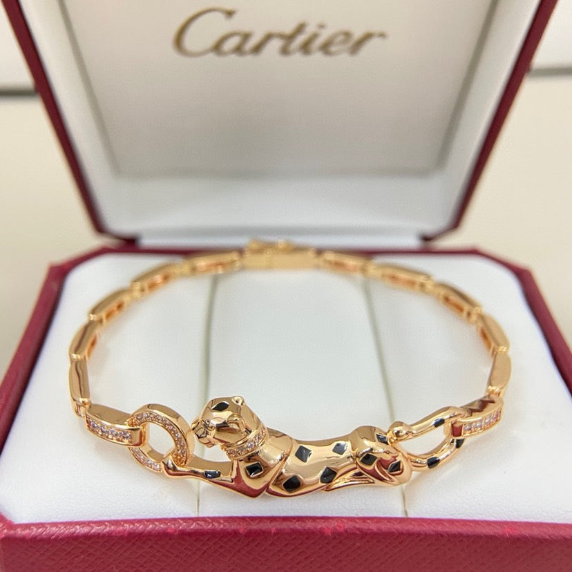 [Limara] PANTHERE HALF DIAMOND ON CHAIN BRACELET