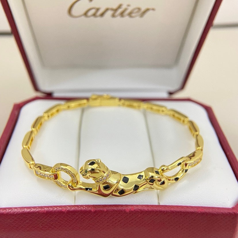 [Limara] PANTHERE HALF DIAMOND ON CHAIN BRACELET