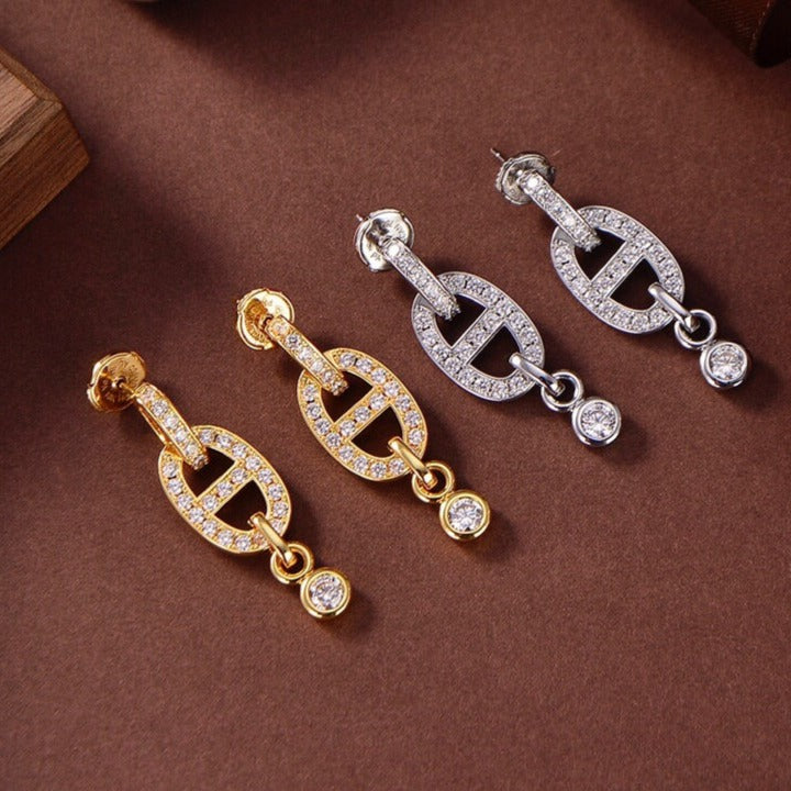 [Limara]HM CHAINE DIAMOND EARRINGS