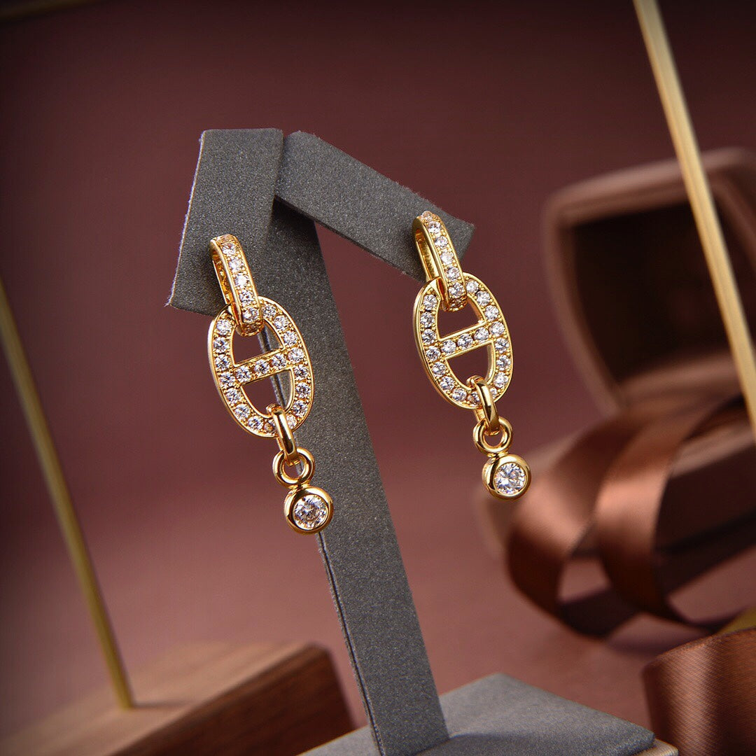 [Limara]HM CHAINE DIAMOND EARRINGS