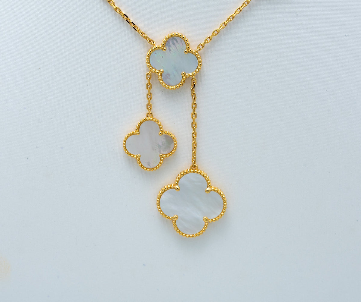 [Limara]CLOVER MOTHER OF PEARL NECKLACE 6 MOTIF