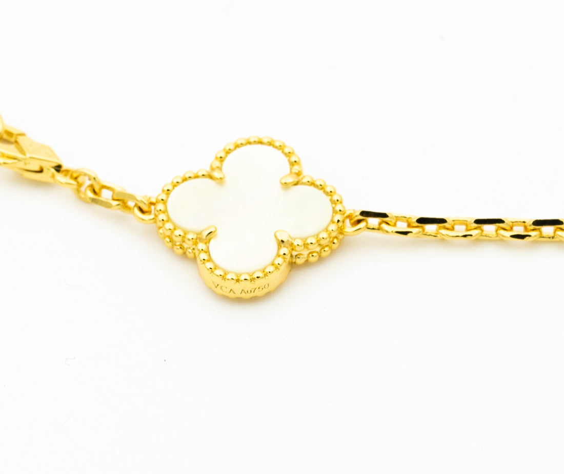 [Limara]CLOVER BRACELET 5 MOTIFS ONYX MOP