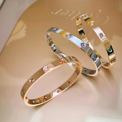 [Limara]CLASSIC 6.1MM LOVE BRACELET 10-DIAMOND MULTICOLOR