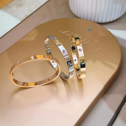 [Limara]CLASSIC 6.1MM LOVE BRACELET 10-DIAMOND MULTICOLOR