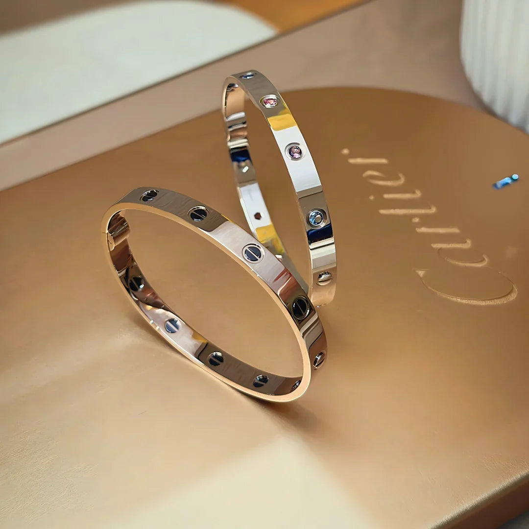 [Limara]CLASSIC 6.1MM LOVE BRACELET 10-DIAMOND MULTICOLOR