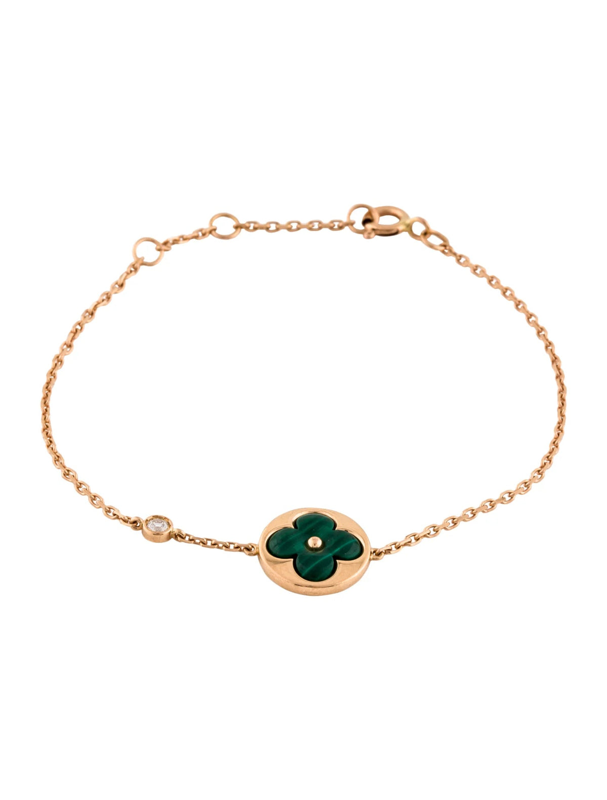 [Limara]SUN MALACHITE 1 DIAMOND ROSE GOLD BRACELET