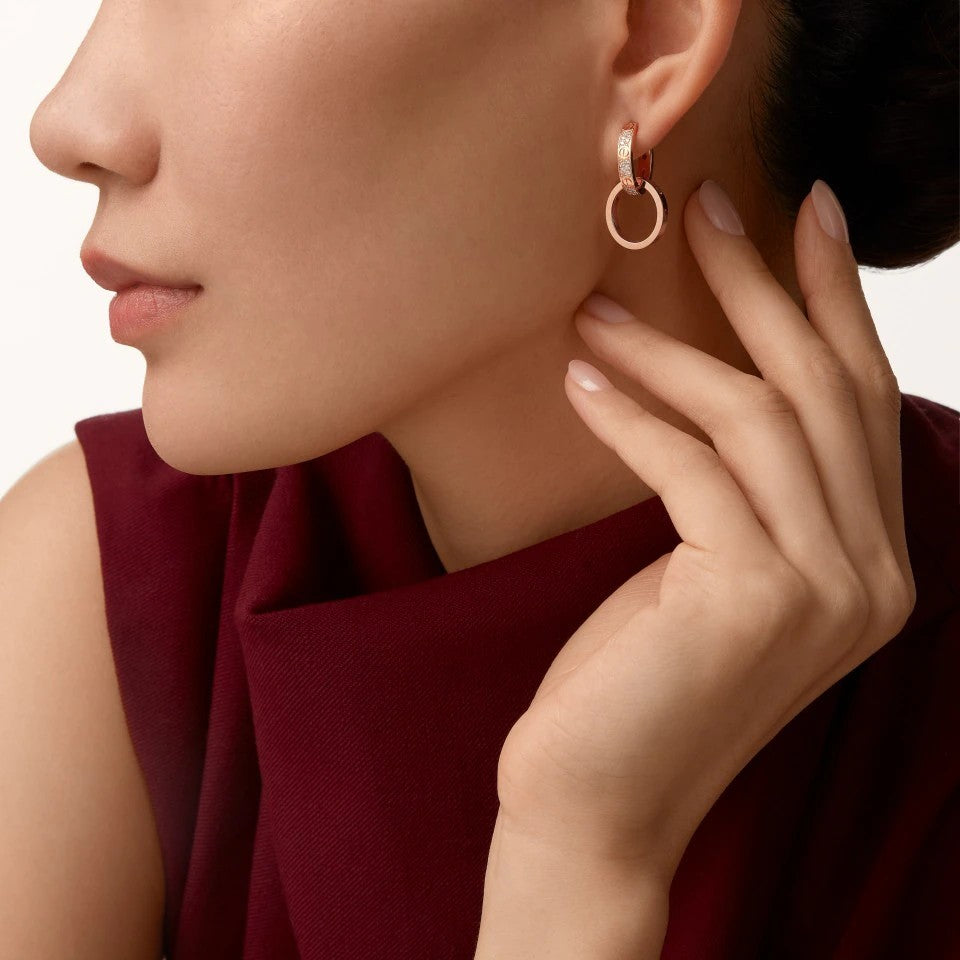 [Limara] LOVE 3.3MM DANGLE HALF DIAMOND EARRINGS