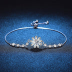 [Limara]RADIANT ICY CRYSTAL SUNFLOWER MOISSANITE BRACELET
