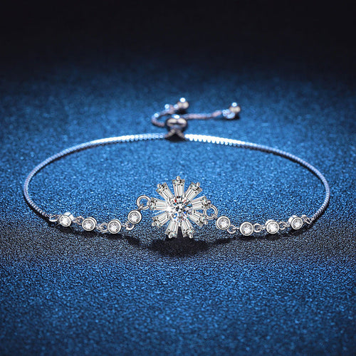 [Limara]RADIANT ICY CRYSTAL SUNFLOWER MOISSANITE BRACELET