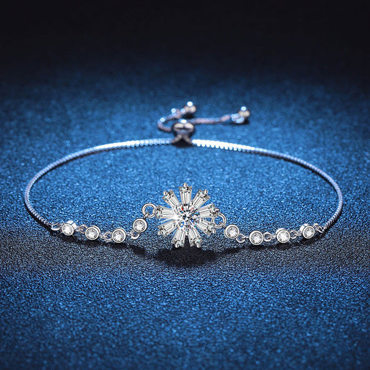 [Limara]RADIANT ICY CRYSTAL SUNFLOWER MOISSANITE BRACELET