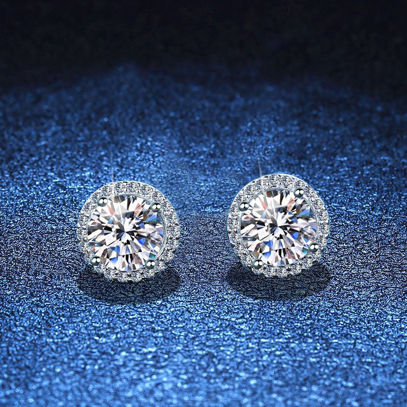 [Limara]CLASSIC 4-PRONG ROUND MOISSANITE STUD EARRINGS