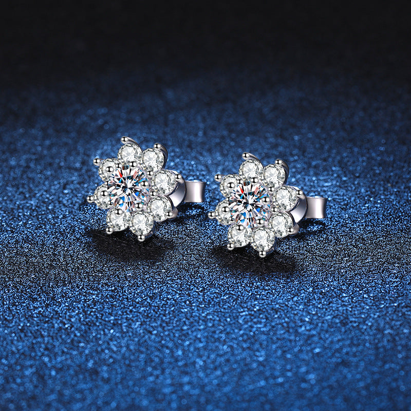 [Limara]RADIANT SUNFLOWER MOISSANITE STUD EARRINGS