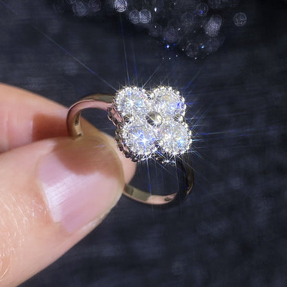 [Limara]ELEGANT FOUR-LEAF CLOVER MOISSANITE RING
