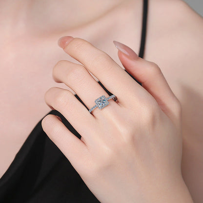 [Limara]DAINTY SUGAR-CUBE MOISSANITE RING