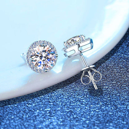 [Limara]CLASSIC 4-PRONG ROUND MOISSANITE STUD EARRINGS